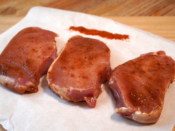 Bio Rückenmedaillons - Paprika-Marinade - vom Schwein Bio Rückenmedaillons - Paprika-Marinade - vom Schwein