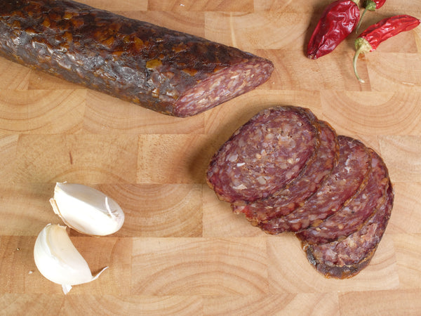 Bio-Rindersalami mit Chili-Knoblauch-Paprika