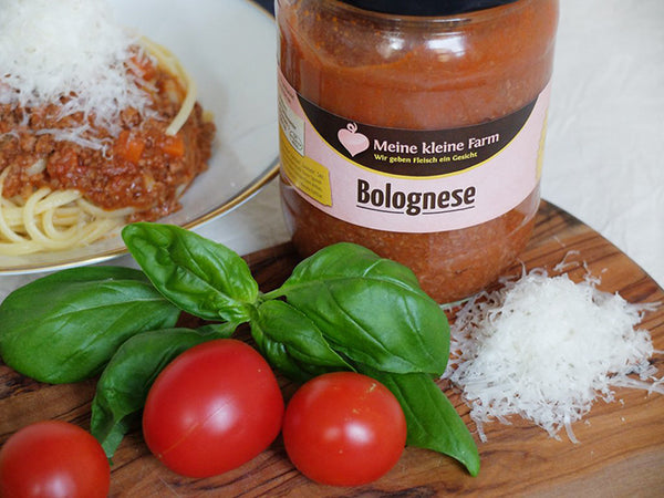 Bio-Bolognese mit Rindfleisch zum Fertigessen, Freilandhaltung