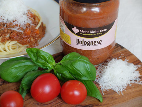 Bio-Bolognese mit Rindfleisch zum Fertigessen, Freilandhaltung